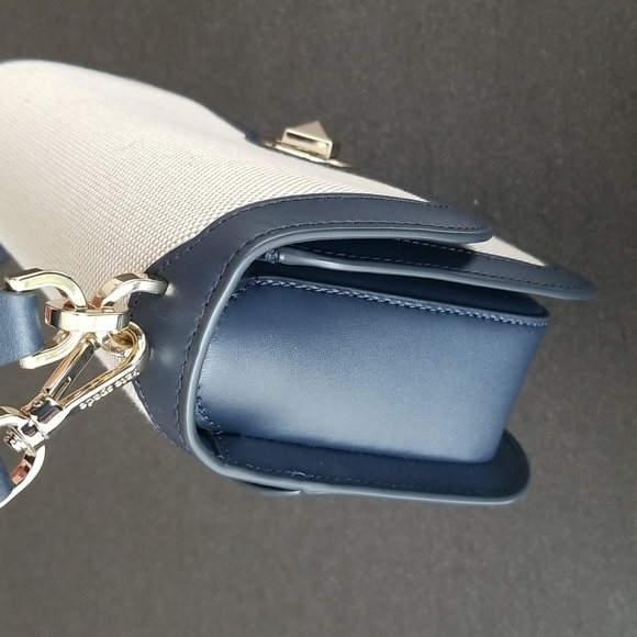 kate spade Audrey Canvas Top Handle Flap Crossbody, Color: Blazer Blue Multi - Picture 9 of 15